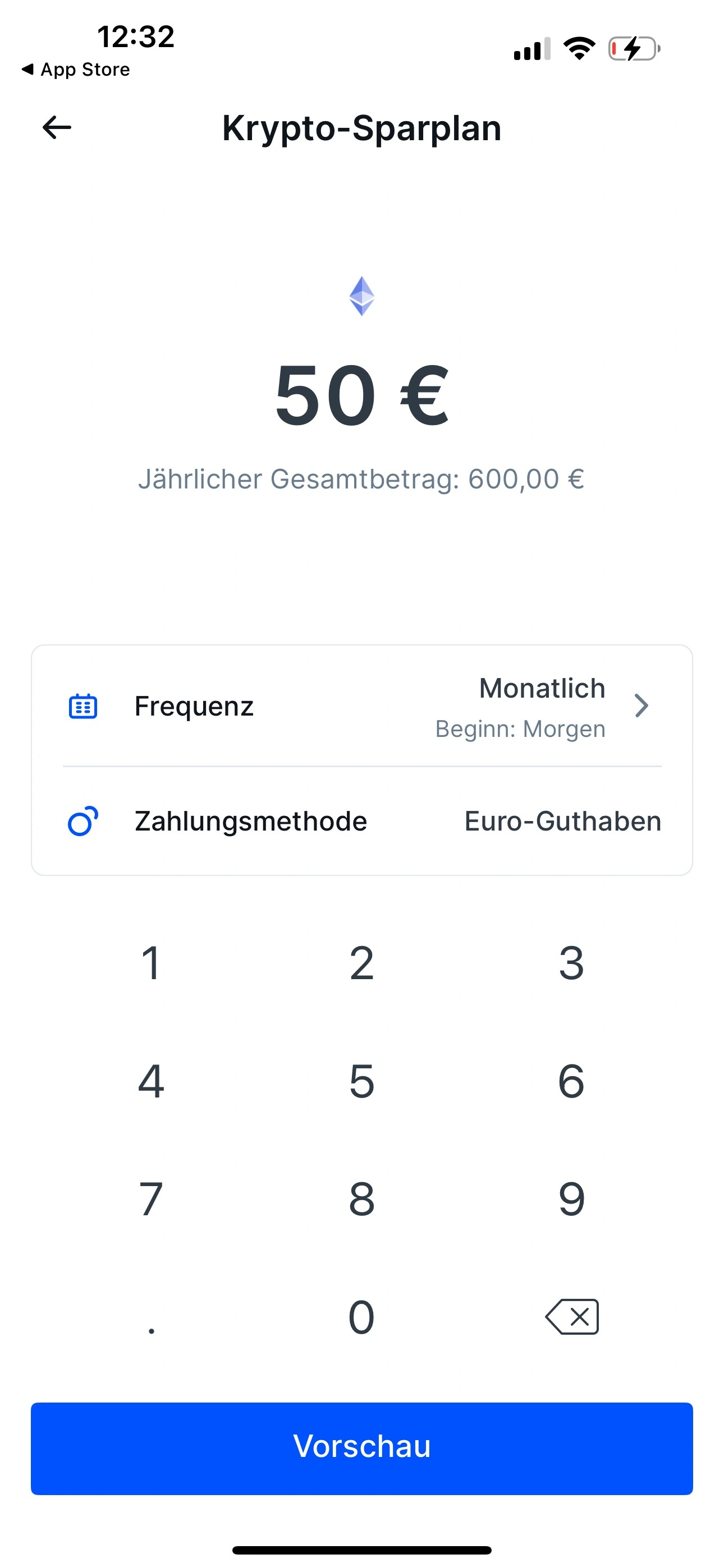 Der Krypto Sparplan bei Bitvavo lässt sich einfach und flexibel einrichten. 