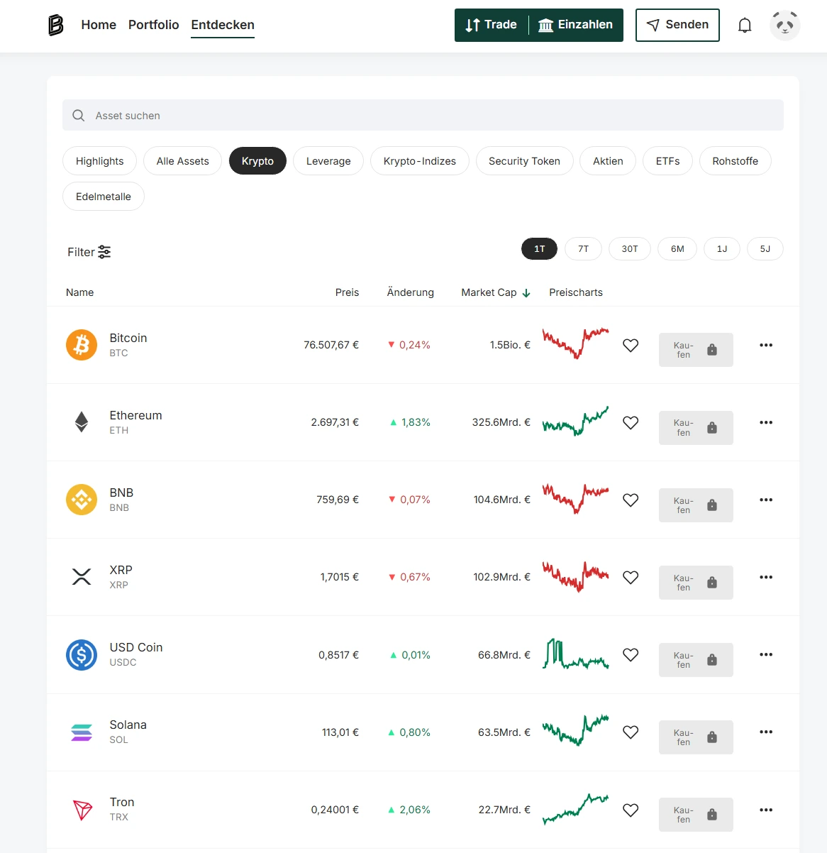 Bitpanda zählt zu den benutzerfreundlichsten Krypto-Börsen. Einsteiger finden sich sowohl in der Webversion, als auch per App schnell und einfach zurecht. 