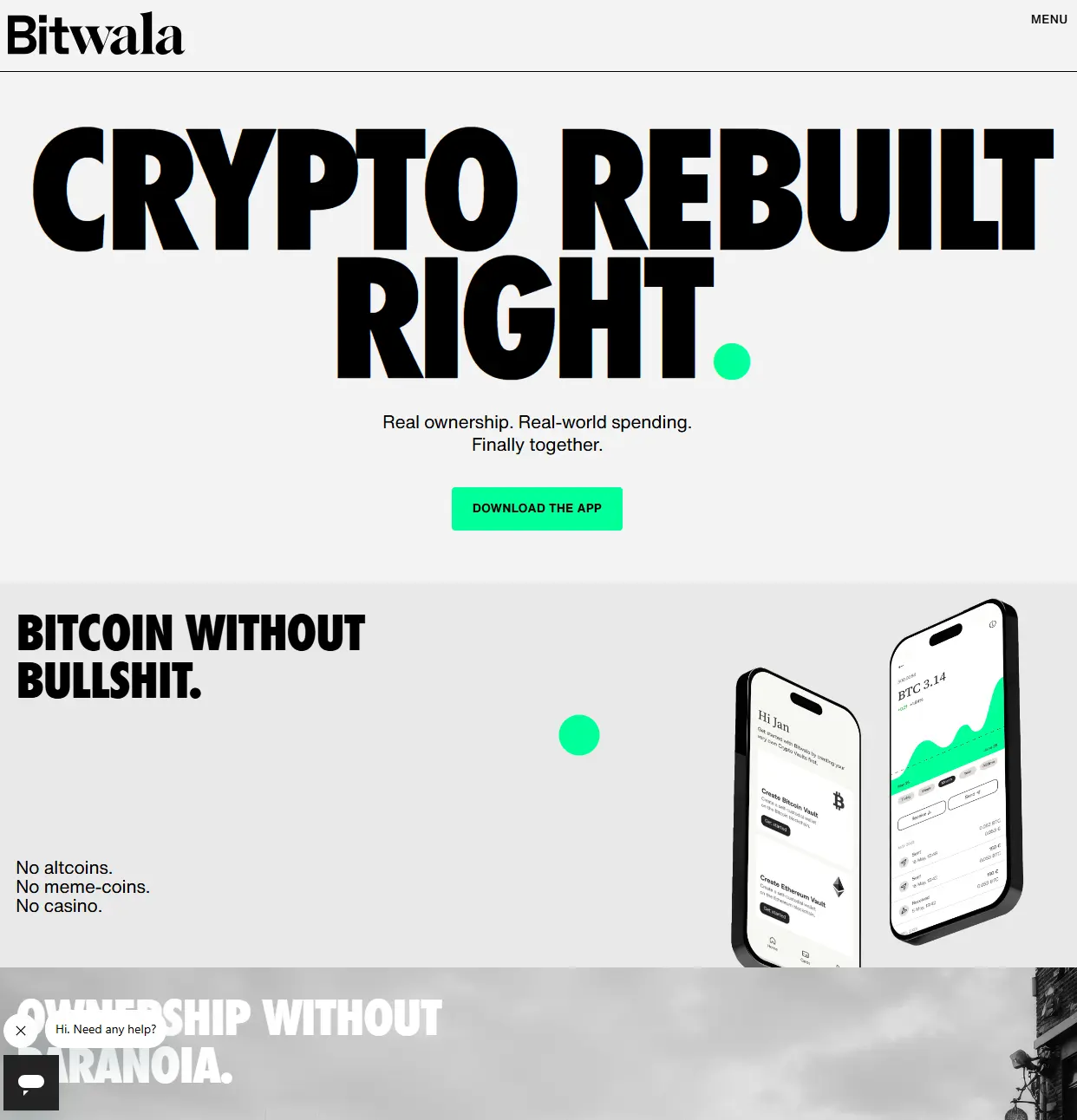 Das Bitwala-Webseite ist übersichtlich, der Handel indes ist lediglich via App möglich. 