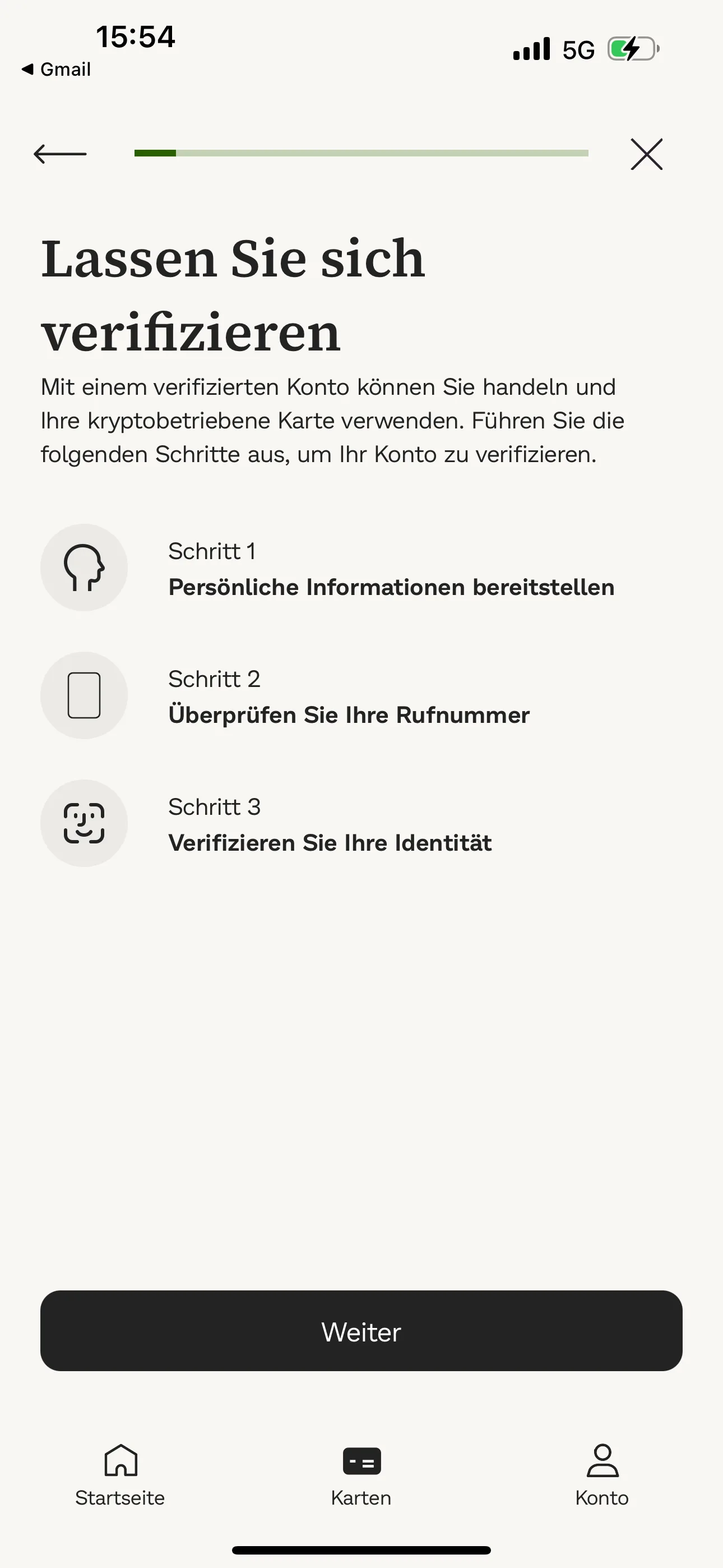 Die Verifizierung bei Bitwala geht schnell und leicht von der Hand. 