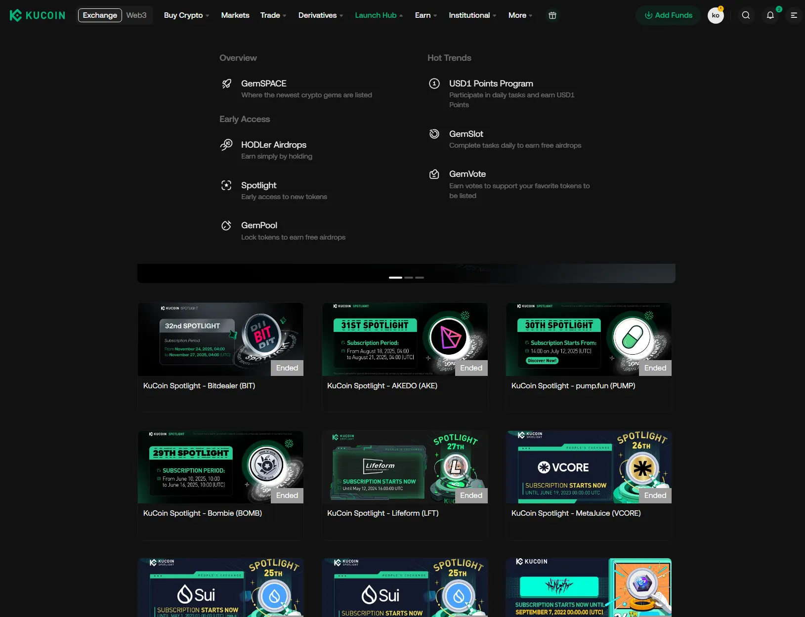Im Launch Hub hast du die Möglichkeit, frühzeitig von neuen Coins zu profitieren. Beachte, dass der Handel mit diesen in der Regel deutlich höhere Risiken birgt. 