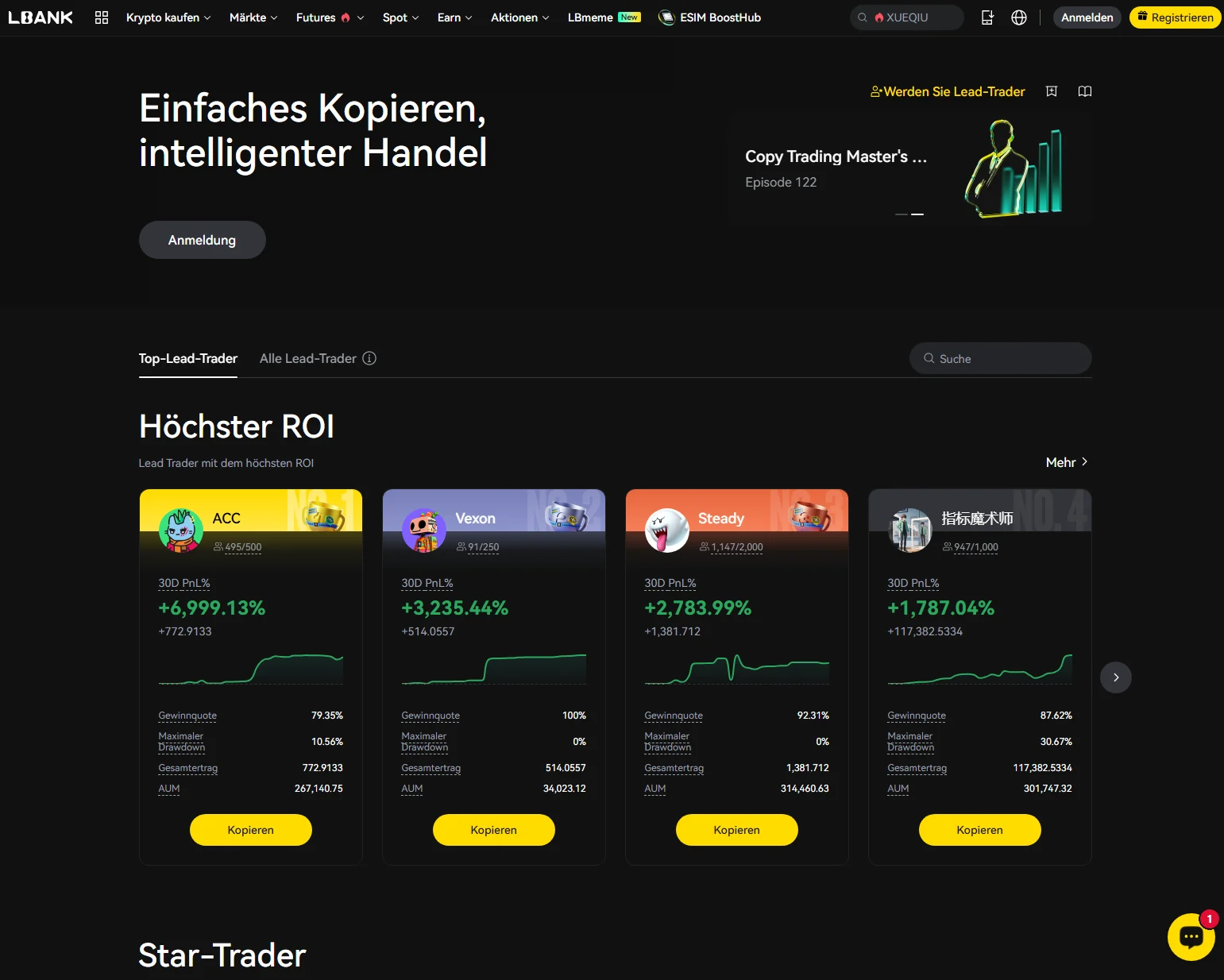Zu den zahlreichen Zusatzfeatures zählt etwa das Copy-Trading-Programm. 