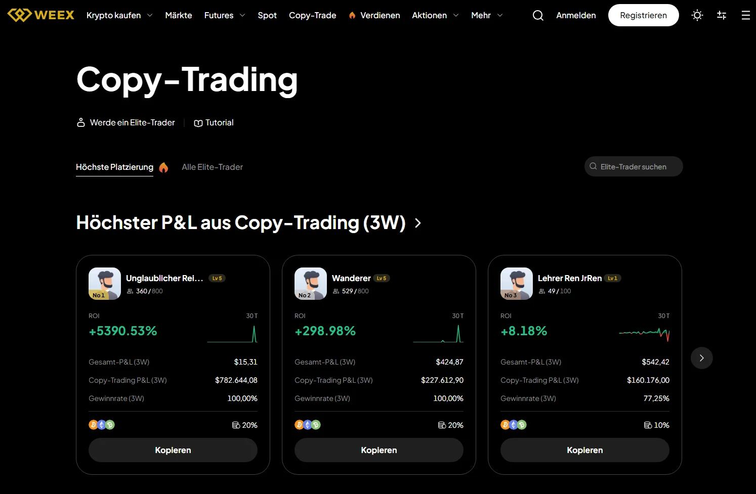 Zu den Zusatzfunktionen zählt etwa auch das Copy Trading. 