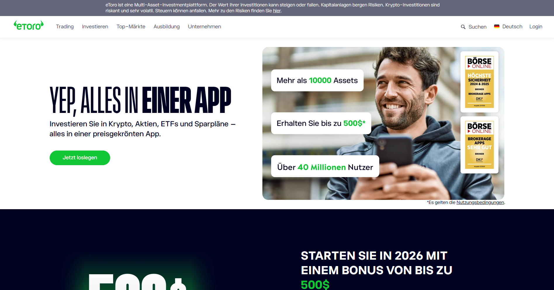 Für einen Multi-Asset-Broker punktet eToto mit einem besonders starken Krypto-Angebot. 