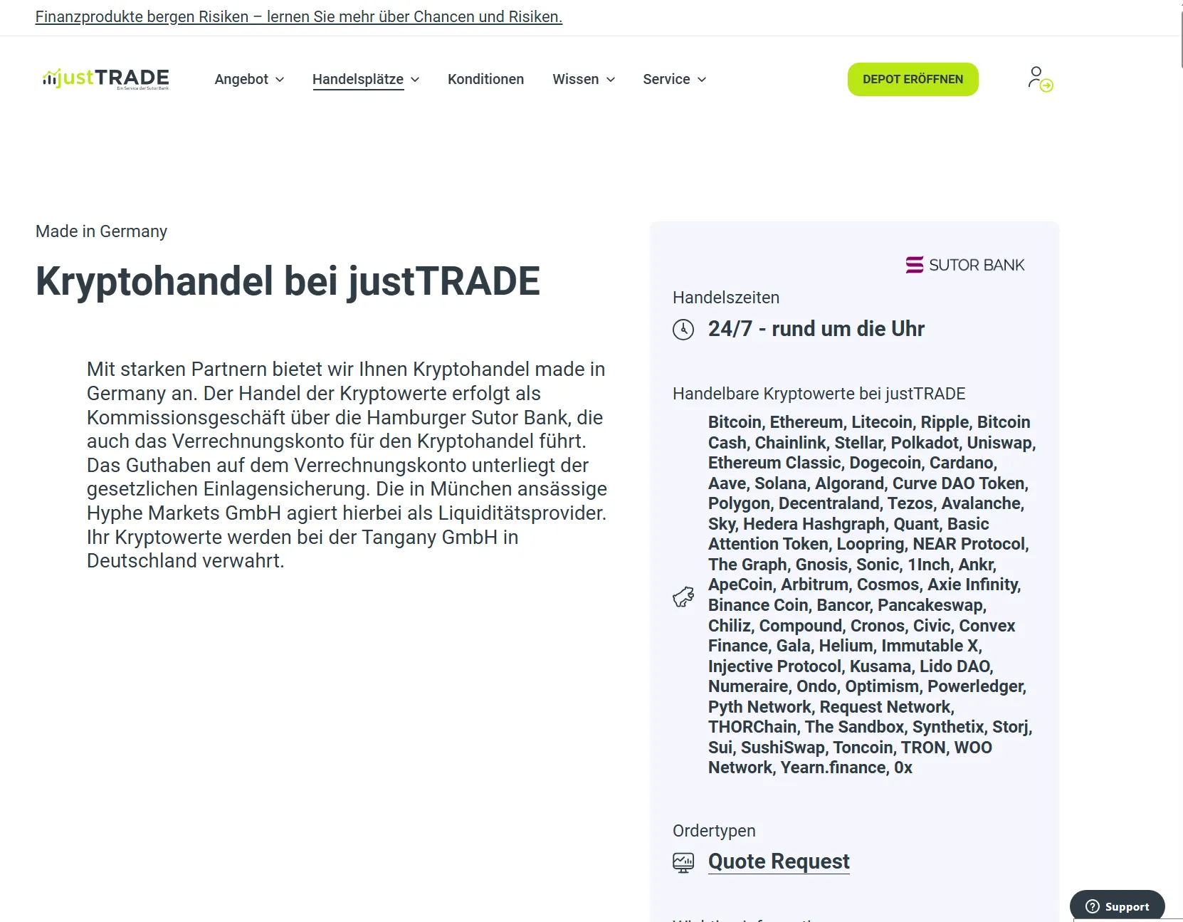 JustTrade bietet den Krypto-Handel zu insgesamt fairen Konditionen. In puncto Design und Nutzerfreundlichkeit sehen wir hingegen noch etwas Luft nach oben. 