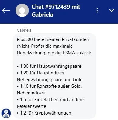 Privatkunden können bei Plus500 Kryptowährungen mit einem Hebel von 1:2 handeln – Die Höhe des möglichen Hebels hängt vom Asset ab. 