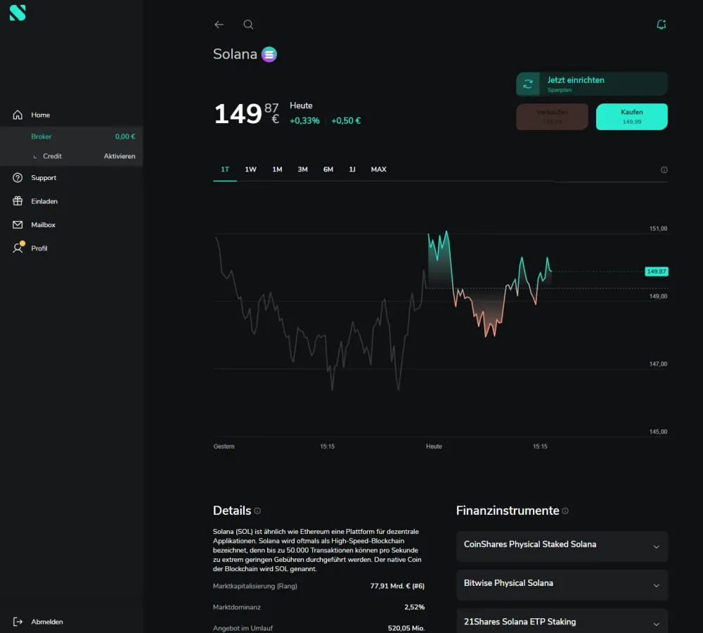 Scalable Capital punktet mit Staking-Funktionen, was im Neobroker-Bereich positiv auffällt. 
