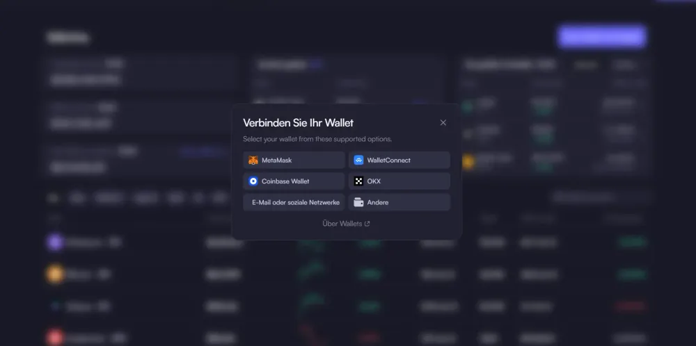 Mit der Exchange lassen sich unterschiedliche Wallets verbinden. 