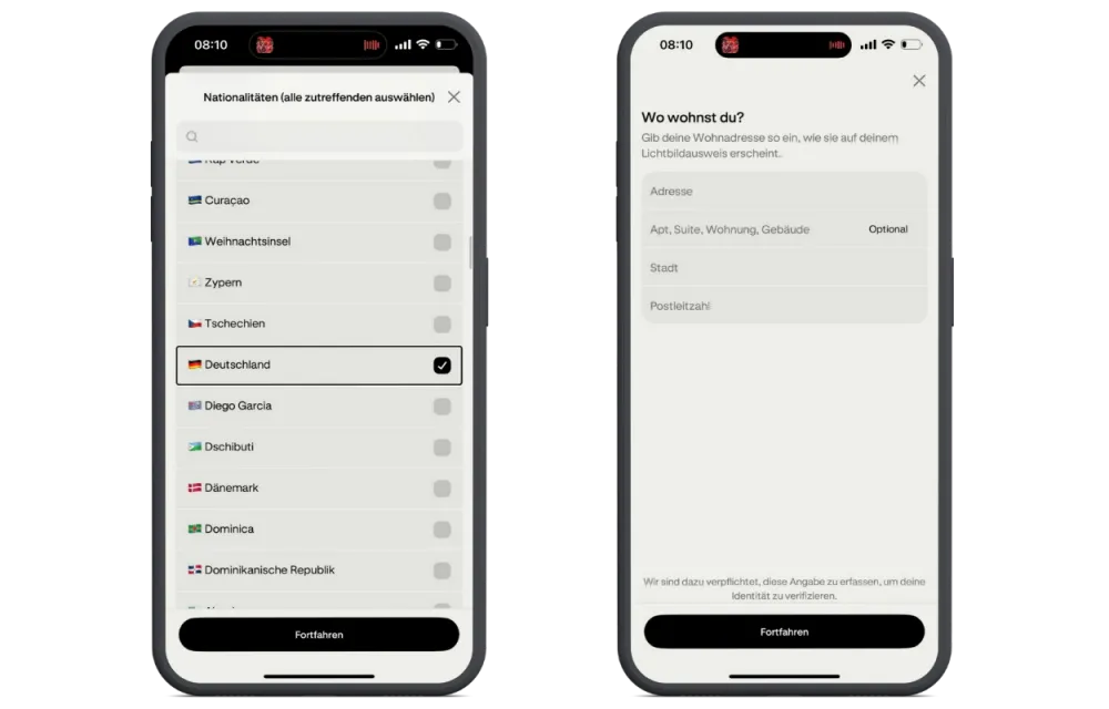 Die Einrichtung der Krak App verläuft unkompliziert - wie auch bei anderen in der EU regulierten Dienste ist es notwendig, dass du deine persönlichen Daten einträgst.