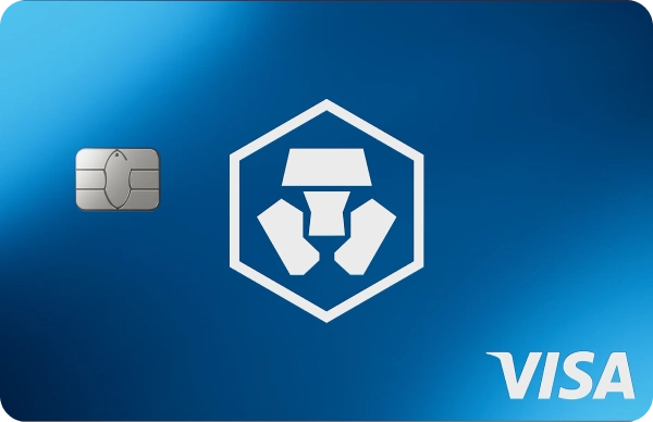 Die Midnight Blue Karte von Crypto.com ist die Einsteigerkarte; es fällt keine Jahresgebühr an, allerdings gibt es auch keine Cashback-Funktionen. 