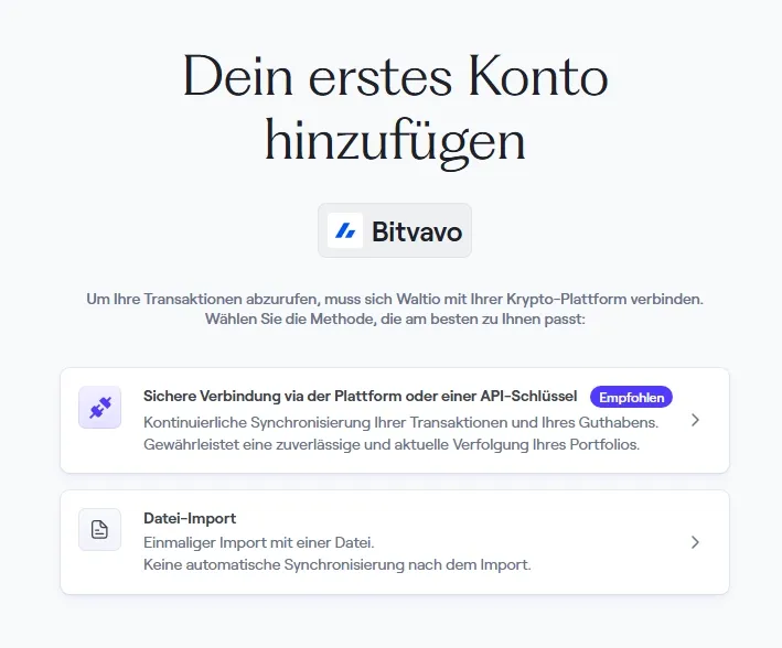 Per API-Anbindung lässt sich der Waltio Steuerreport besonders einfach erstellen.