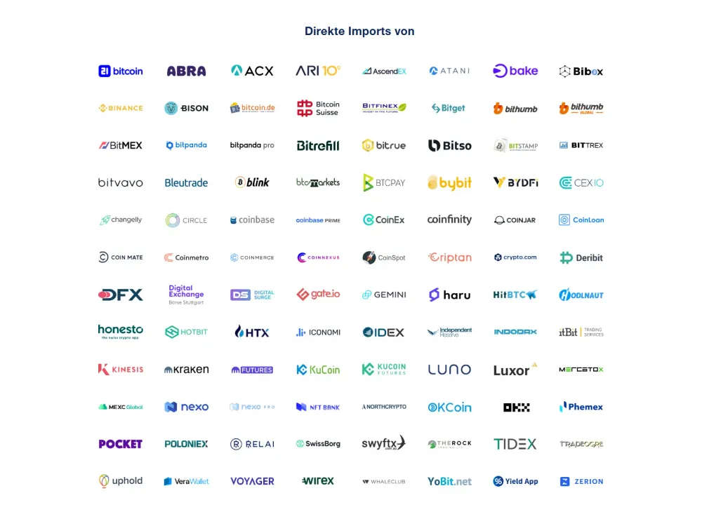 In der Navigationsleiste findest du den direkten Zugang zu den API-Importen – CoinTracking unterstützt hier eine große Auswahl an Börsen und Wallets für den automatischen Datenimport. 
