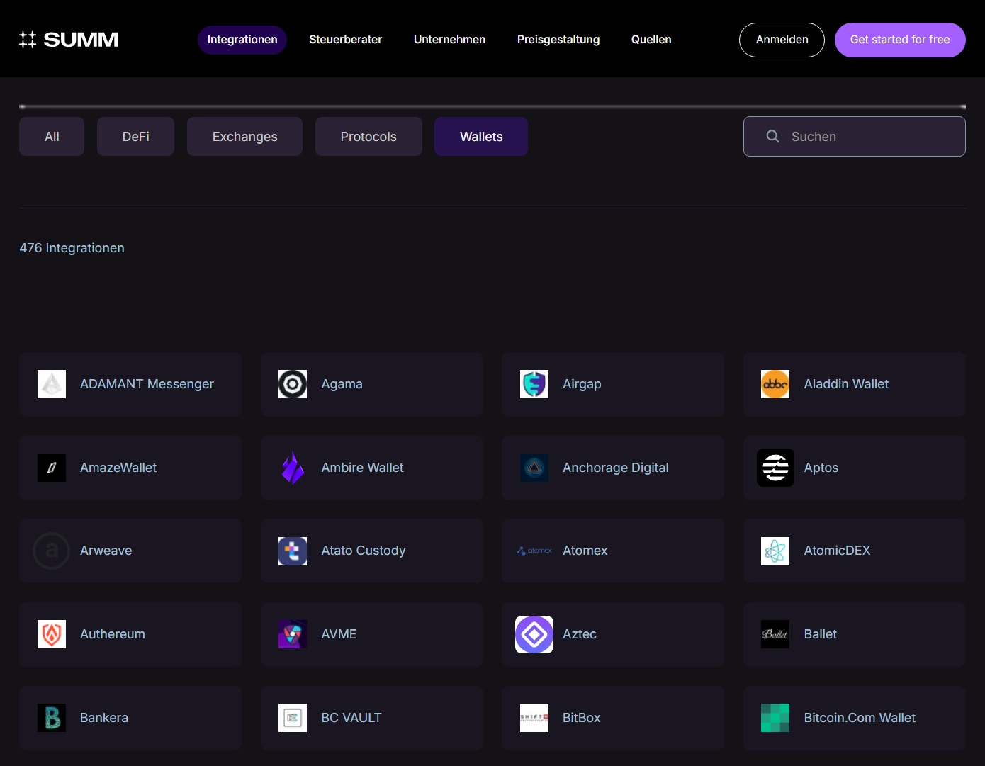 SUMM ist mit einer Vielzahl von Börsen, Wallets und Blockchains kompatibel. 