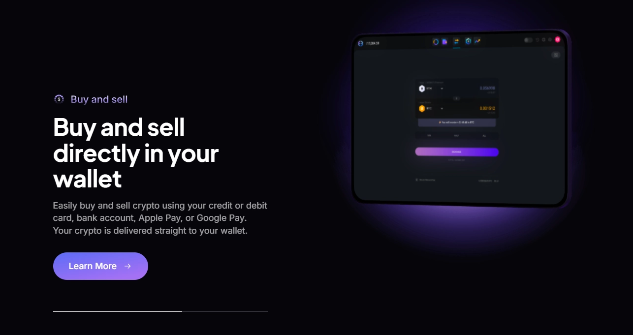 Die Exodus Wallet überzeugt mit einer breiten Palette an Zusatzfunktionen. 
