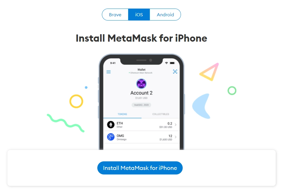 Du kannst die MetaMask App für iOS und Android installieren.