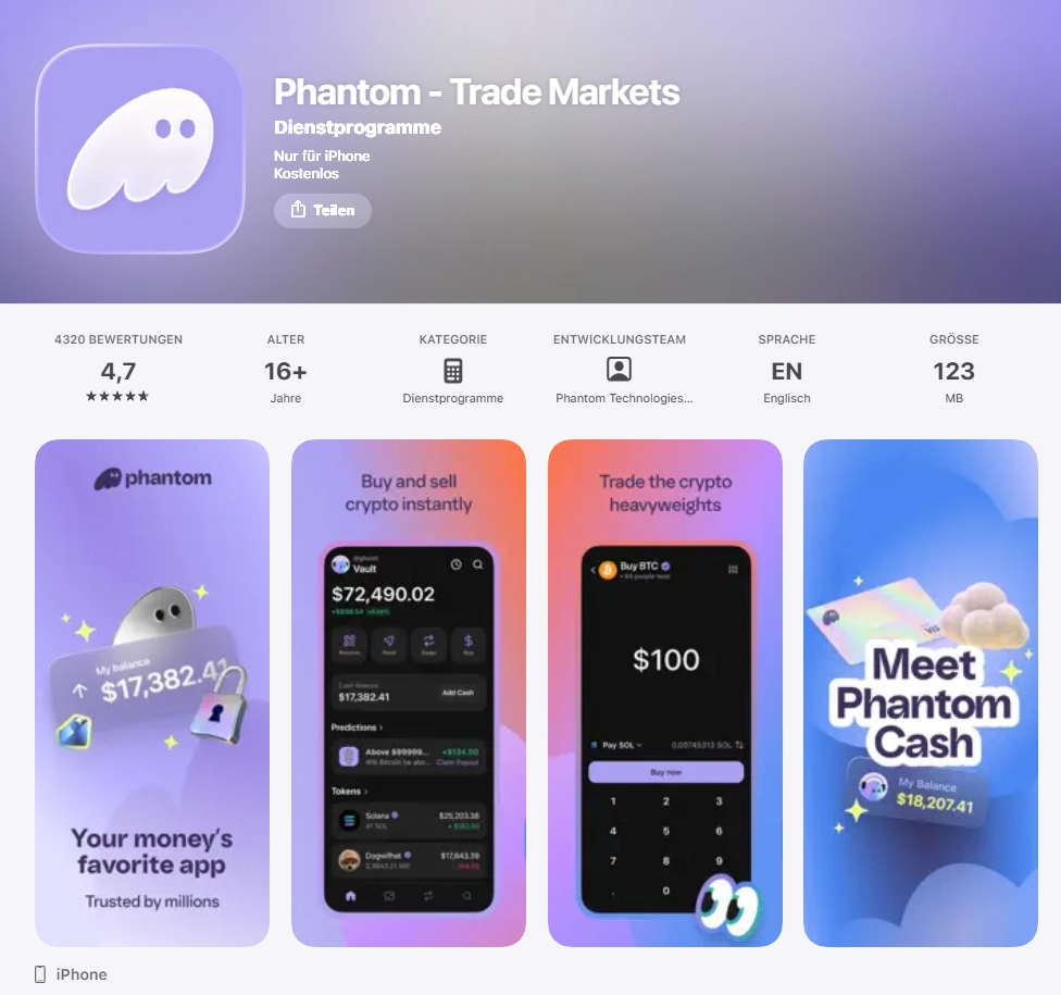 Während Phantom in den App-Stores auf gute Bewertungen kommt, sind die Trustpilot-Ratings deutlich schlechter. 