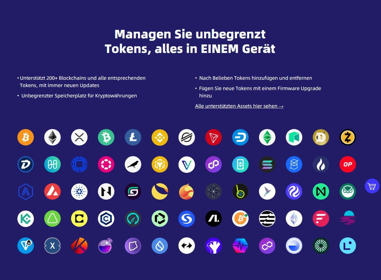 Insgesamt unterstützt die Wallet mehr als 200 Blockchains sowie die entsprechenden Tokens. 