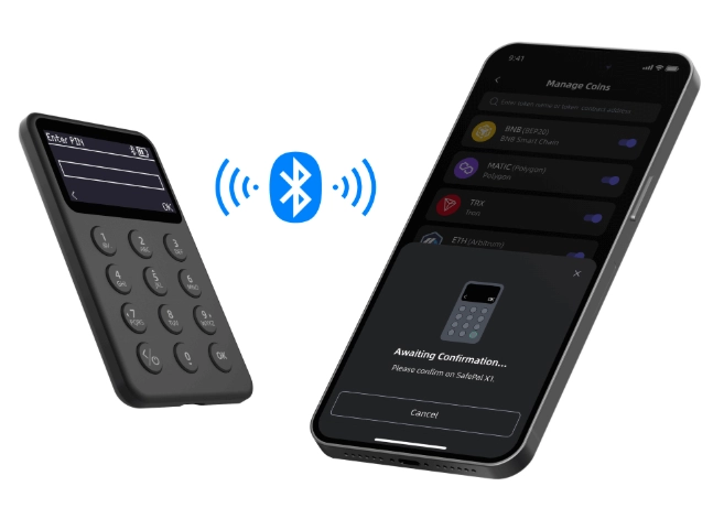 Dank Bluetooth ist die Hardware-Wallet benutzerfreundlich für mobile Anwender. 