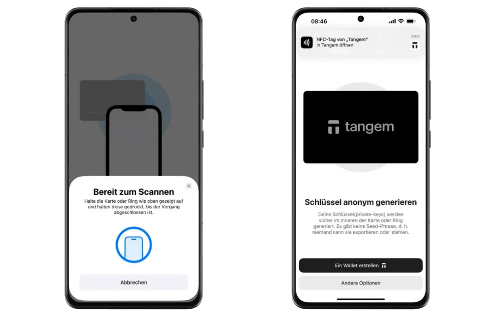 Die Wallet-Einrichtung bei Tangem ist auch für Anfänger leicht zu bewerkstelligen. 