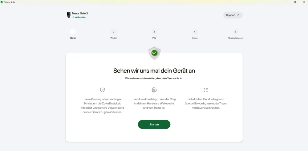 Die zahlreichen Sicherheitsmechanismen aus dem Hause Trezor überzeugen. 