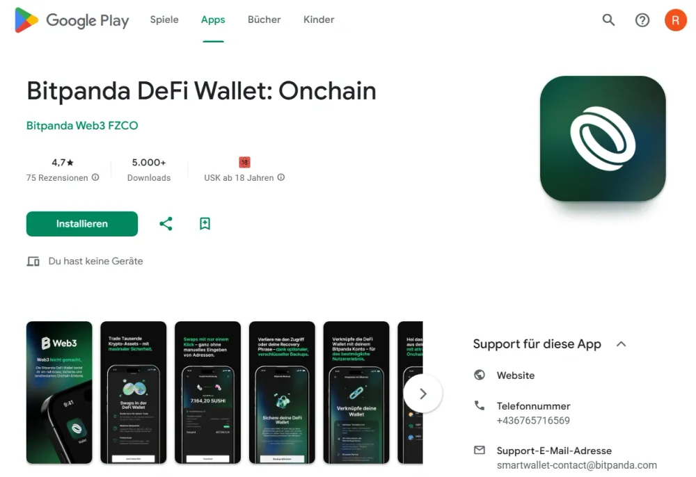 Bislang gibt es die Bitpanda DeFi Wallet ausschließlich für mobile Endgeräte und nicht für den Desktop.