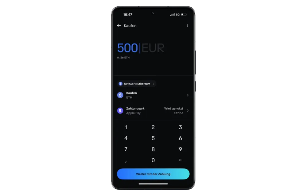 In der Wallet von Coinbase stehen unterschiedliche Zahlungsmethoden zur Verfügung. 